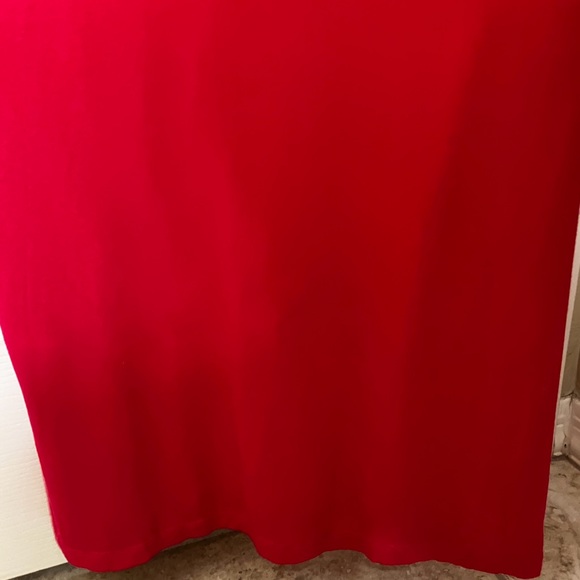 NWOT Na Na Solid Red Sleeveless LACE Racerback Sheer Floor length Maxi Dress SM - Picture 4 of 6